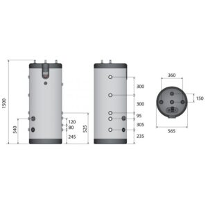 Boiler tank-in-tank ACV SLME 200, otel inoxidabil, cu serpentina