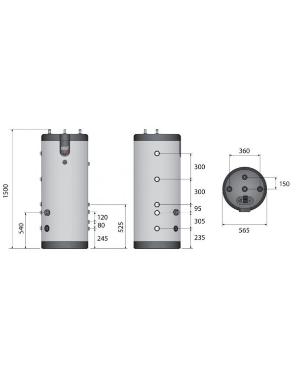 Boiler tank-in-tank ACV SLME 200, otel inoxidabil, cu serpentina