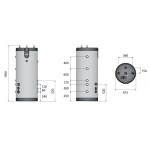 Boiler tank-in-tank ACV SLME 400, otel inoxidabil, cu serpentina