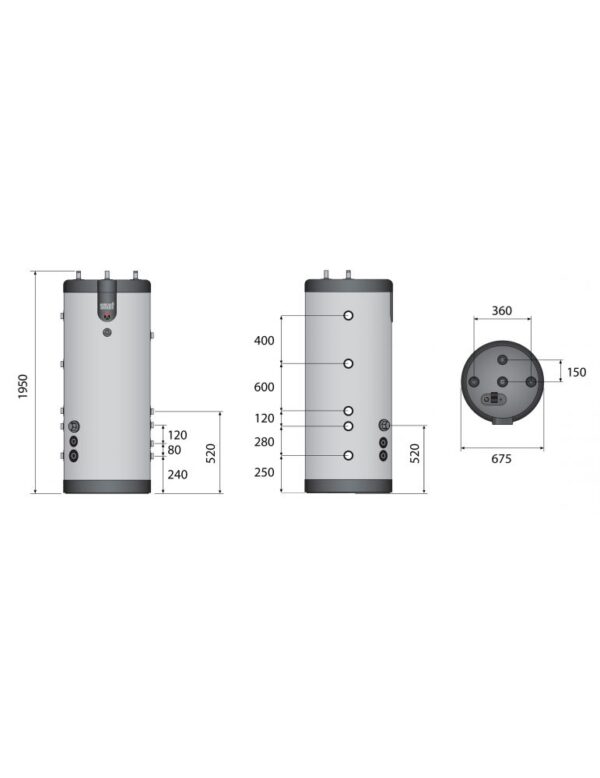 Boiler tank-in-tank ACV SLME 400, otel inoxidabil, cu serpentina