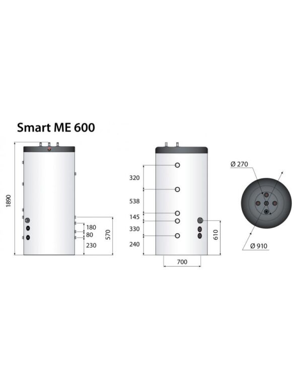 Boiler tank-in-tank ACV SLME 600, otel inoxidabil, cu serpentina