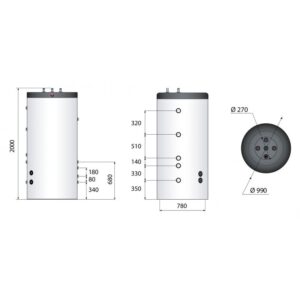 Boiler tank-in-tank ACV SLME 800, otel inoxidabil, cu serpentina